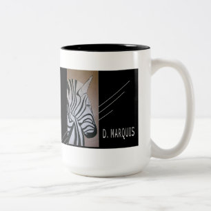 ZEBRA-ENTWURFS-TASSE DURCH D.MARQUIS ZWEIFARBIGE TASSE