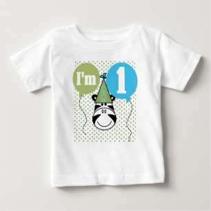 Zebra-erster Geburtstag Baby T-shirt