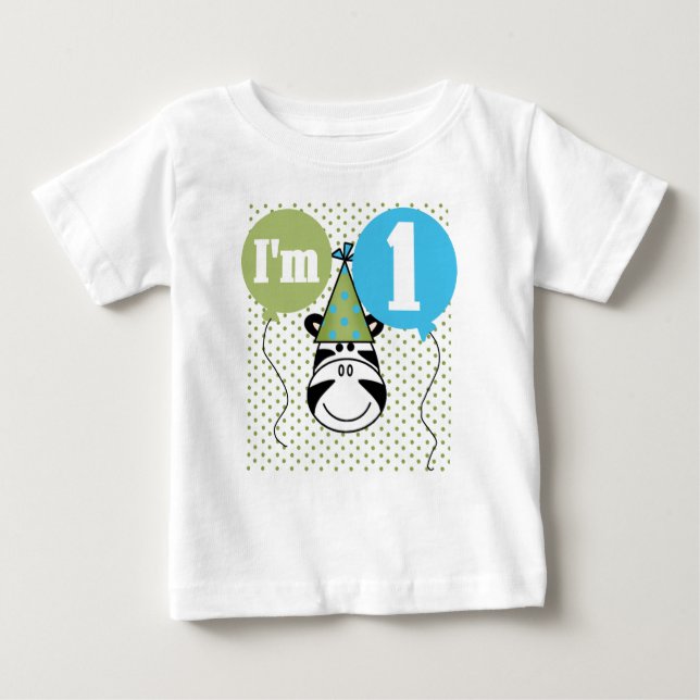 Zebra-erster Geburtstag Baby T-shirt (Vorderseite)