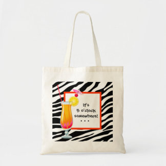 Zebra Es ist 5 Uhr irgendwo Cocktail Beach Bag Tragetasche