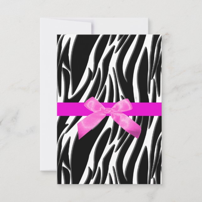 Zebra Event Einladung Pink (Vorderseite)