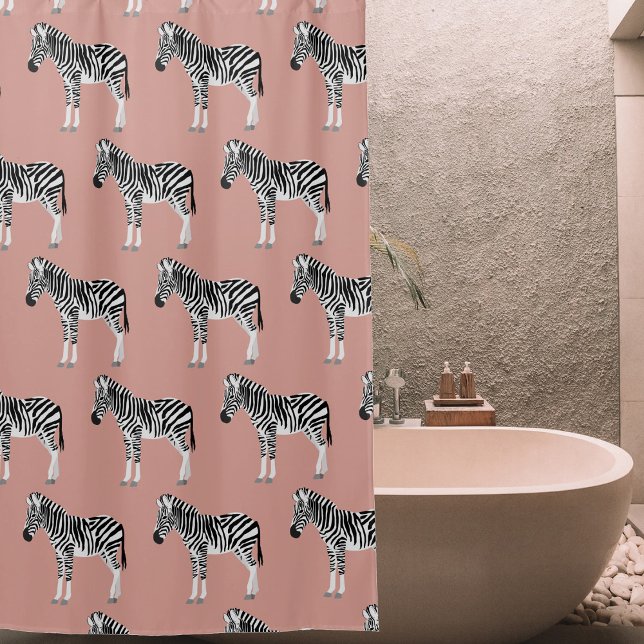 Zebra Exotic Animal Muster Blush Pink Duschvorhang (Zebra Exotic Animal Pattern Blush Pink Shower Curtain)