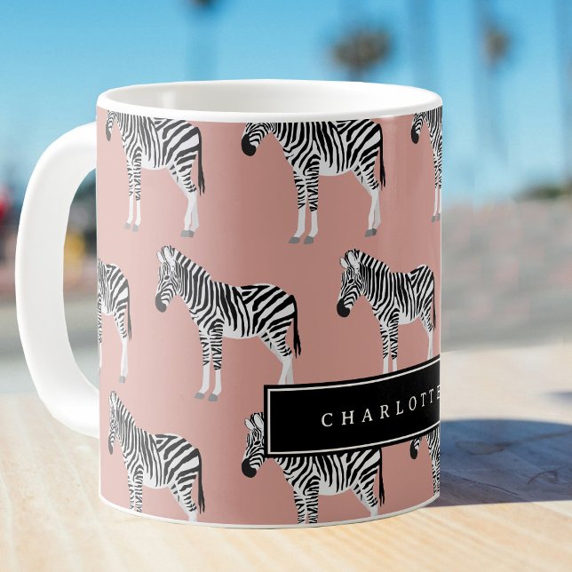 Zebra Exotic Animal Muster Blush Pink Kaffeetasse (Zebra Exotic Animal Pattern Blush Pink Coffee Mug)