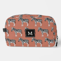 Zebra Exotic Animal Muster Terracotta Monogram
