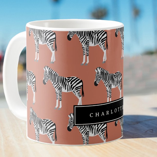 Zebra Exotic Animal Muster Terracotta Orange Kaffeetasse (Zebra Exotic Animal Pattern Terracotta Orange Coffee Mug)