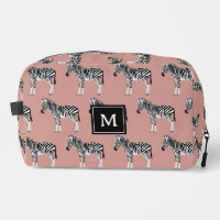 Zebra Exotic Animal Pattern Blush Pink Monogramm