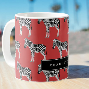 Zebra Exotic Animal Pattern Deep Red Kaffeetasse