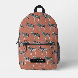 Zebra Exotic Animal Pattern Terracotta Bedruckter Rucksack
