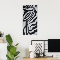 Zebra Eye Wildlife African Plains Painting Art