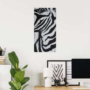 Zebra Eye Wildlife African Plains Painting Art Poster