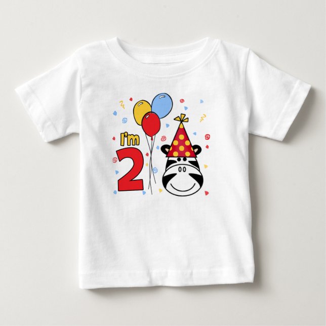 Zebra Face 2. Geburtstag Baby T-shirt (Vorderseite)
