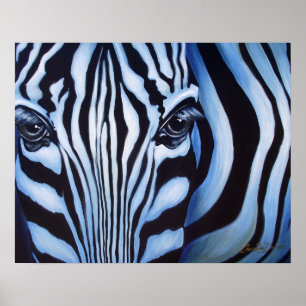 Zebra Face Wildlife Art Print Poster
