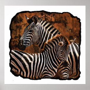 Zebra Fall Stripes LARGE Poster, Druck, Wandkunst Poster