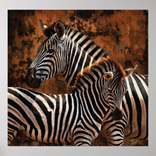 Zebra Fall Stripes LARGE Poster, Druck, Wandkunst Poster
