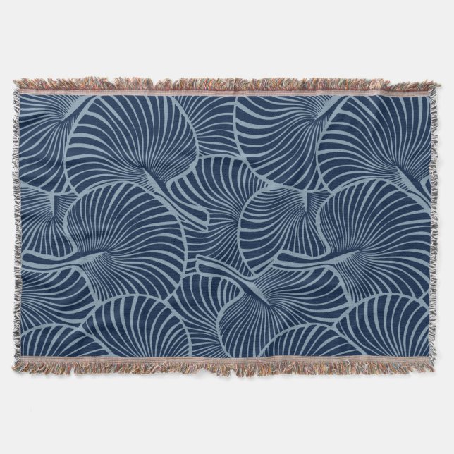 Zebra Fan Palm Hawaiian Tropical Navy Blau Decke (Vorderseite)
