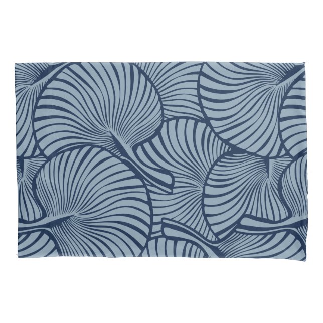 Zebra Fan Palm Hawaiian Tropical Navy Reversible Kissenbezug (Vorderseite)