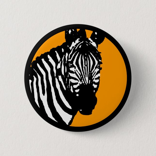 zebra. Farbe anpassbarer Kreis. Button (Vorderseite)