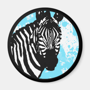 zebra. Farbe anpassbarer Kreis. Magnet