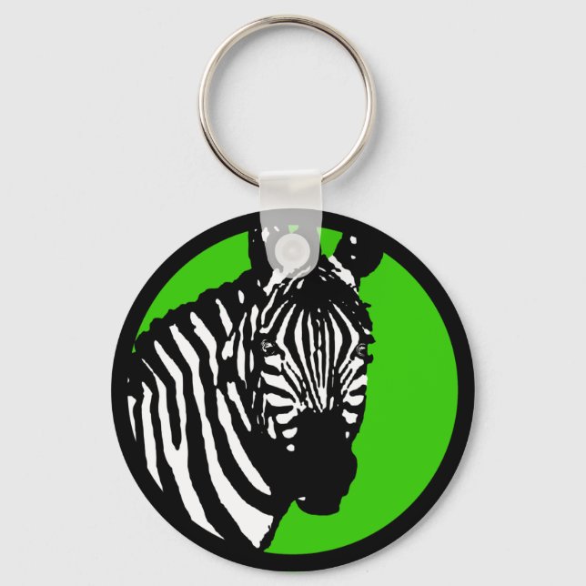 zebra. Farbe anpassbarer Kreis. Schlüsselanhänger (Vorderseite)