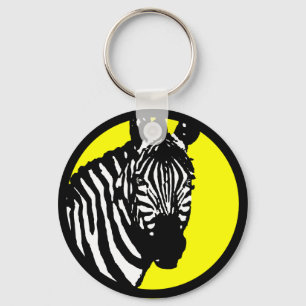 zebra. Farbe anpassbarer Kreis. Schlüsselanhänger