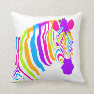 Zebra-Farbexplosion Kissen