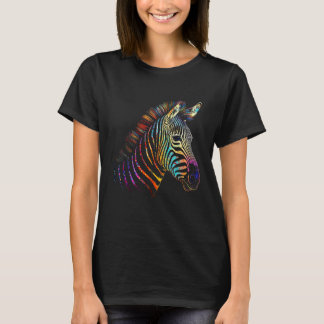 Zebra Farbige Tier Zoo Tier T-Shirt