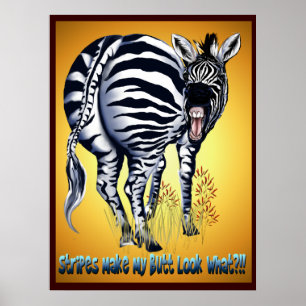 Zebra Fat Hintern Poster