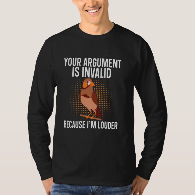 Zebra Finch Eigentümer Bird Lover gestopftes Tier  T-Shirt (Vorderseite)