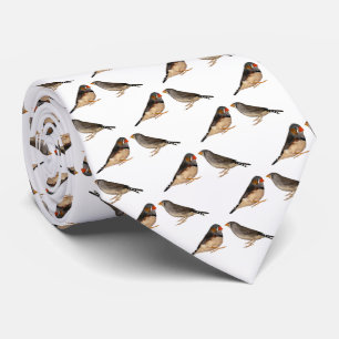 Zebra Finch Frenzy 2 Krawatte dbl Sided (Farbe aus