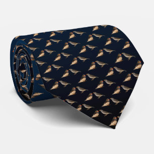 Zebra Finch Frenzy Krawatte Doppelseitig (blau/sch