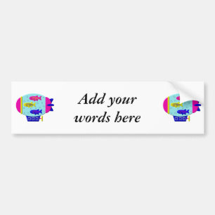 Zebra Fisch in einem Zeppelin Autoaufkleber