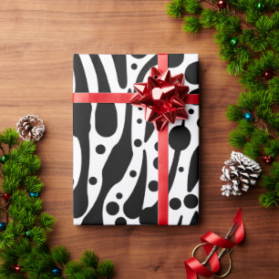 Zebra-Flecken mit Pinselstrichen Geschenkpapier
