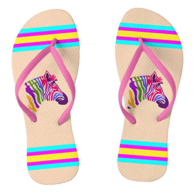 Zebra Flip Flops (Fußbett)