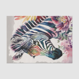 Zebra Floral Watercolor Art Seidenpapier