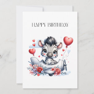 Zebra-Flugzeug-Geburtstag Ankündigung