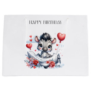 Zebra-Flugzeug-Geburtstag Große Geschenktüte