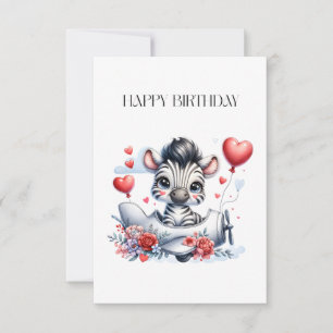 Zebra-Flugzeug-Geburtstag RSVP Karte