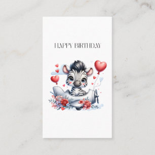 Zebra-Flugzeug-Geburtstag Visitenkarte
