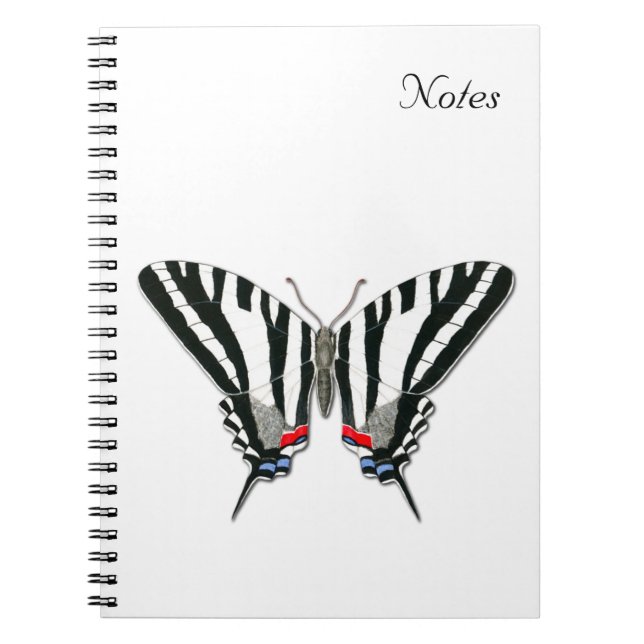 Zebra Frack Butterfly-Notebook Notizblock (Vorderseite)