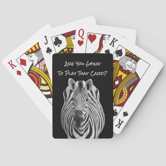 Zebra Funny and Niedlich Card Playing Cards Spielkarten (Rückseite)