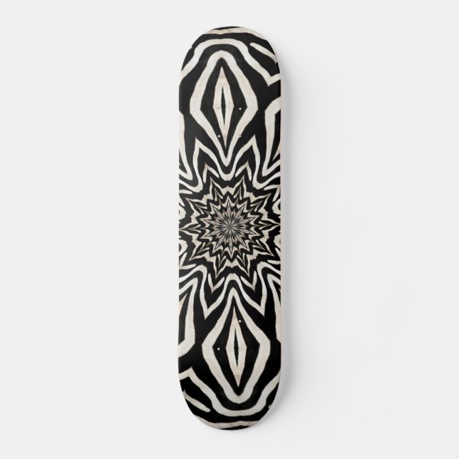 Zebra Fur Kaleidoskop Abstrakt Skateboard (Vorderseite)