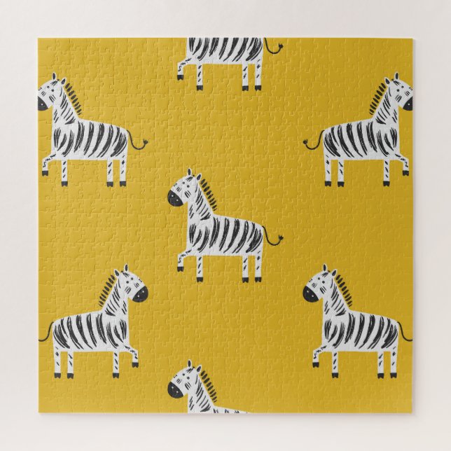Zebra für Kinder: Nahtloses Muster Puzzle (Vertikal)