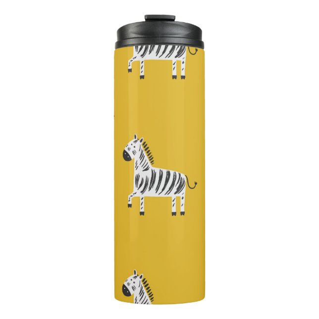 Zebra für Kinder: Nahtloses Muster Thermosbecher (Vorderseite)