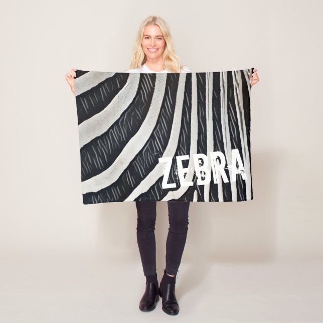 Zebra Fur Schwarz-Weiß-Design für Tierlover Fleecedecke (Beispiel)