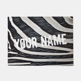 Zebra Fur Schwarz-Weiß-Design für Tierlover Fußmatte