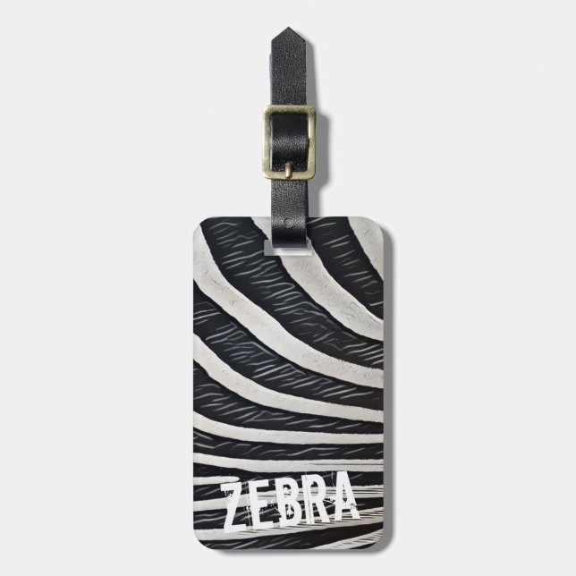 Zebra Fur Schwarz-Weiß-Design für Tierlover Gepäckanhänger (Vorderseite vertikal)