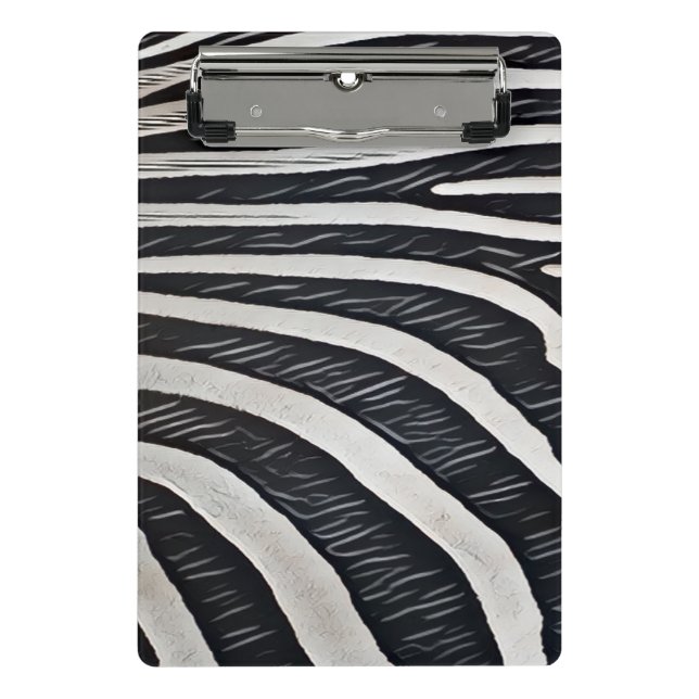 Zebra Fur Schwarz-Weiß-Design für Tierlover Mini Klemmbrett (Vorderseite)