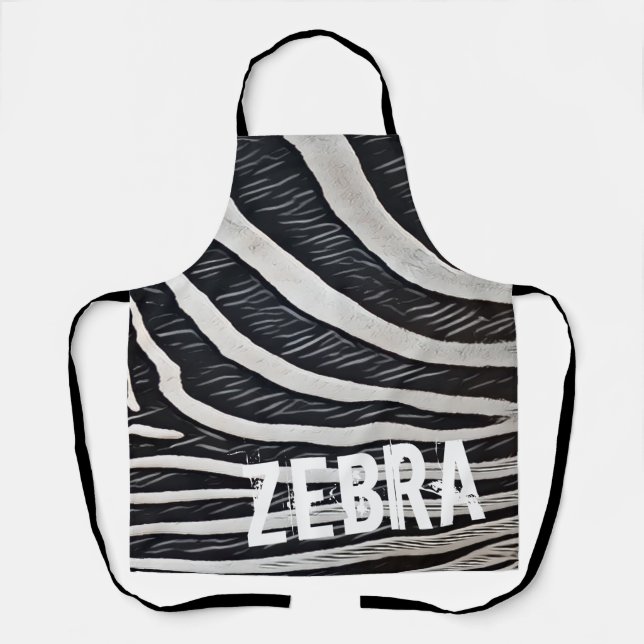Zebra Fur Schwarz-Weiß-Design für Tierlover Schürze (Vorderseite)