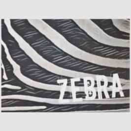 Zebra Fur Schwarz-Weiß-Design für Tierlover Seidenpapier
