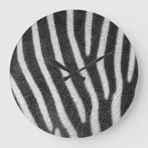 Zebra Fur Tiermuster Große Wanduhr